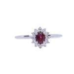 Anello  Kate rubino a e dianmanti