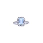 Anello Acquamarina e diamanti