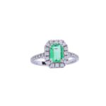 Anello kate smeraldo  colombiano e diamanti