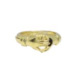 Anello Mani in fide argento dorato
