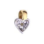 Ciondolo cuore oro e diamanti modern line - immagine 2
