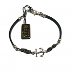 Bracciale argento e cuoio con ancora e nodi