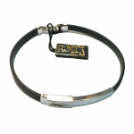 Bracciale argento caucciu' placca jacko