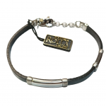 Bracciale argento caucciu' placca small