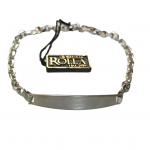 Bracciale argento placca ovale satinata