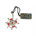 Ciondolo argento timone rosso bianco