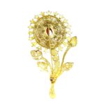 Spilla margherita in argento dorato - immagine 2