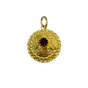 Ciondolo bottone sardo dorato