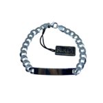 Bracciale argento placca maglia classica
