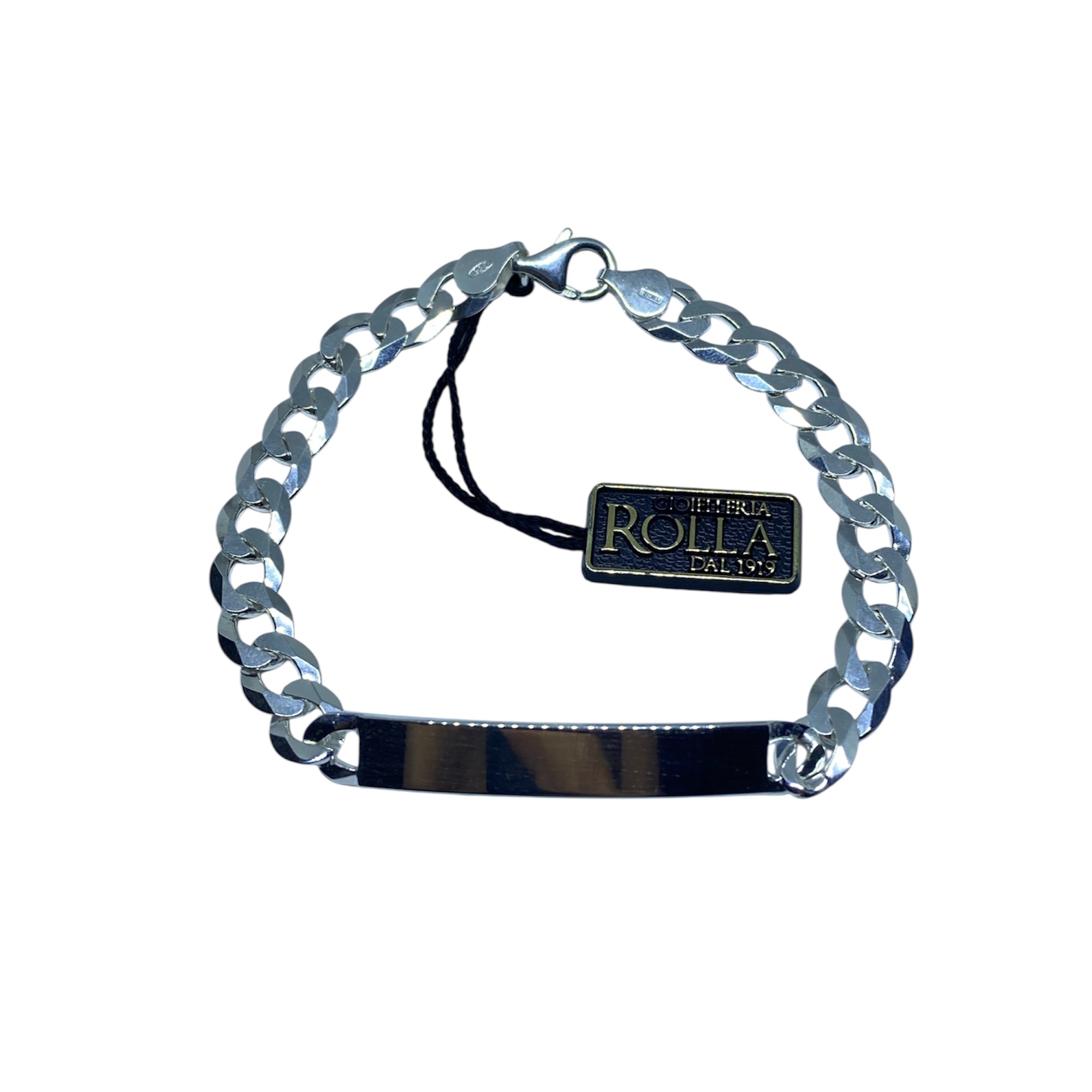 Photoroom_20260420_151126 Bracciale argento placca maglia classica - immagine 1