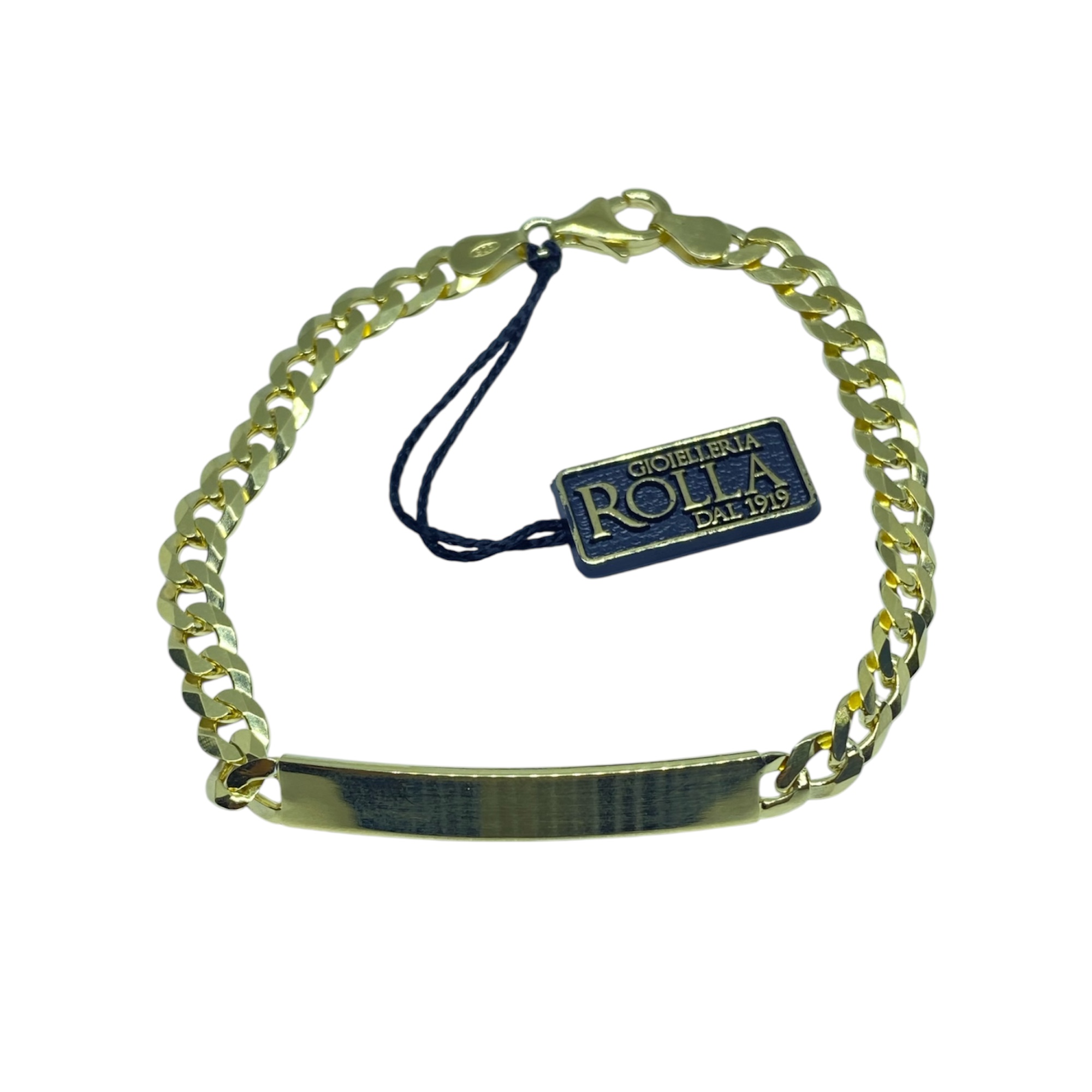 Photoroom_20260420_151429 Bracciale argento dorato placca maglia classica - immagine 1