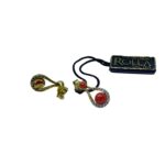 Orecchini a goccia con corallo rotondo - immagine 2