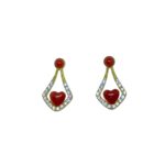 Orecchini a goccia con corallo cuorichini