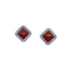 Orecchini quadrati con corallo