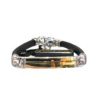 Bracciale argento caucciu’ placca