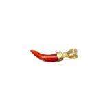 Ciondolo corallo pepperoncino dorato - immagine 2