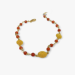 Bracciale con 3 corbule ed corallo