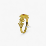 Anello fede traforata con strass rosso