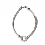 Bracciale argento centrale round con c.zirconi