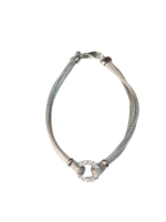 Bracciale argento centrale round con c.zirconi