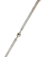 Bracciale argento 2 file c.zirconi e c.zircon centrale - immagine 2