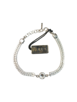 Bracciale argento 2 file c.zirconi e c.zircon centrale