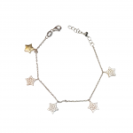 Bracciale argento con stelle pendenti