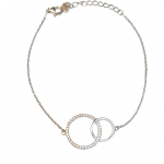 Bracciale argento bicerchio con czircon