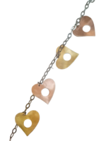 Bracciale argento con cuori bicolor pendenti - immagine 2