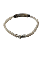 Bracciale argento e perle con inserto c.zirconi neri - immagine 2