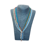 Collana pietre naturali fili mutilcolor con oro