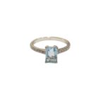 Anello Acquamarina e diamanti