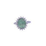 Anello con diamanti e tormalina paraiba