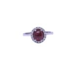 Anello rubino madagascar e diamanti