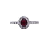Anello rubino madagascar e diamanti