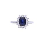Anello kate zaffiro Thailandia e diamanti