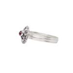 Anello bottone sardo con granato - immagine 2