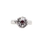Anello bottone sardo con granato