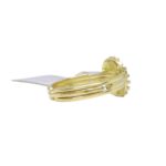 Anello bottone sardo dorato con corallo - immagine 2