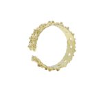 Anello fascia pallino a giorno 2 file dorato - immagine 2