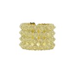 Anello fascia pallino a giorno 4 file dorato
