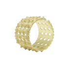 Anello fascia pallino a giorno 4 file dorato - immagine 2