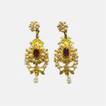 Orecchini imperlato perle con granato PG0001