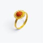 Anello corallo in filigrana sardo