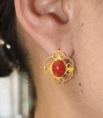 Orecchini corallo in filigrana CF005 - immagine 2