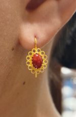 Orecchini in filigrana con corallo (CF008) - immagine 2